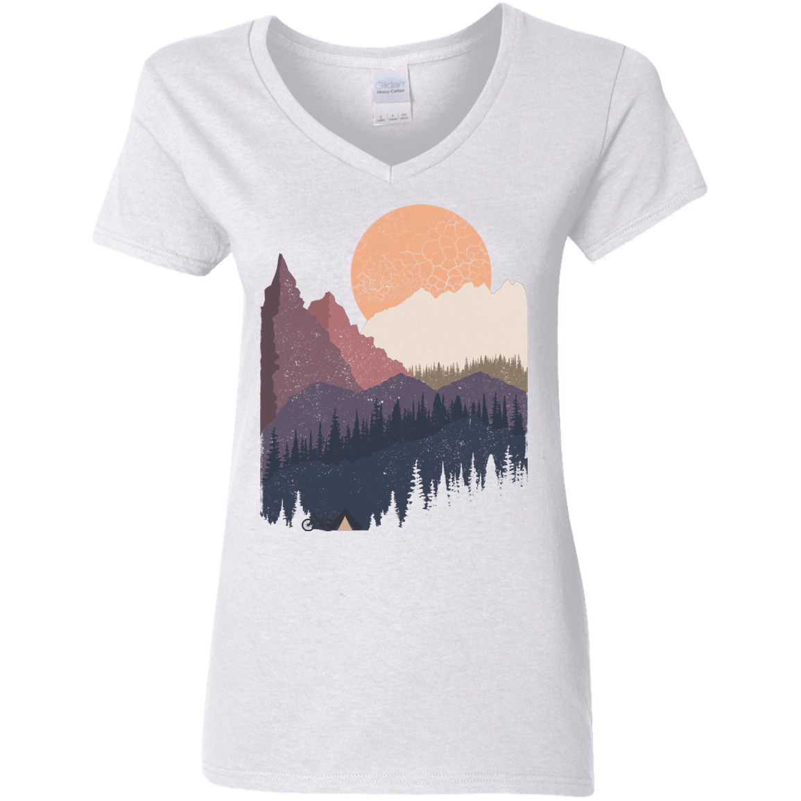 T-Shirts White / S Scenic Camping Women's V-Neck T-Shirt