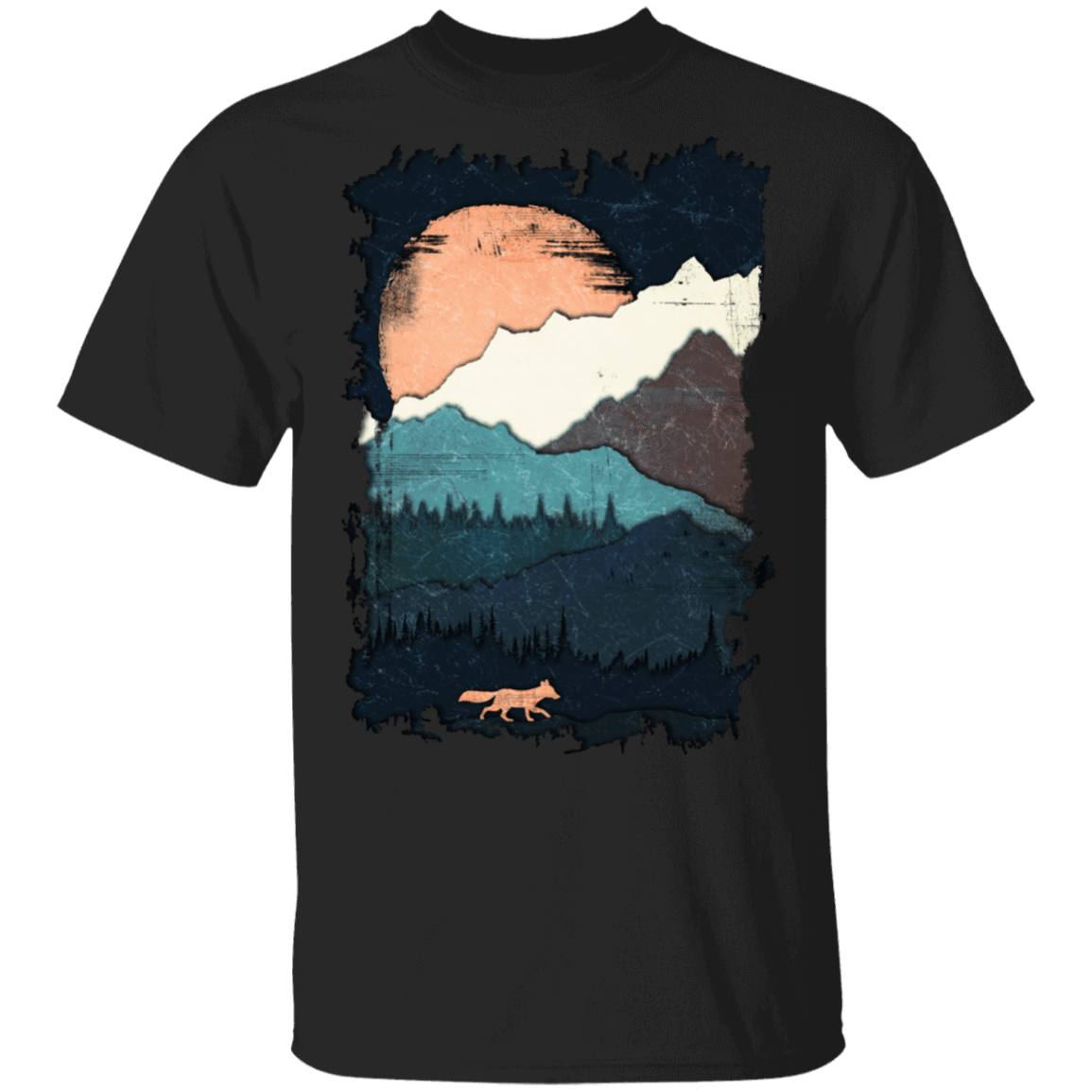 T-Shirts Black / S Scenic Fox Mountains T-Shirt