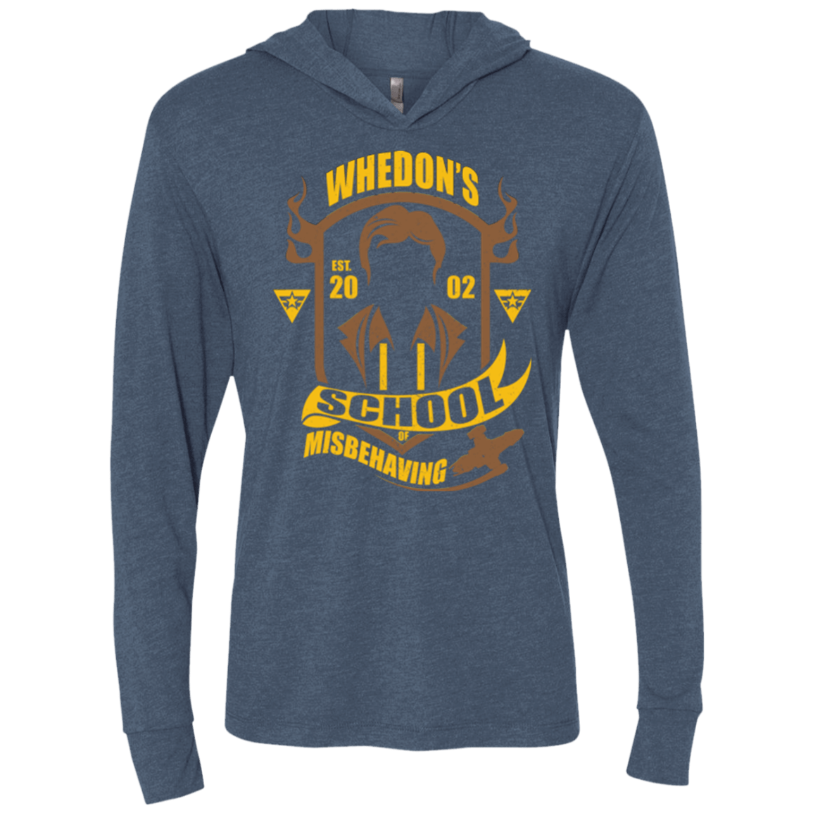 T-Shirts Indigo / X-Small School of Misbehaving Triblend Long Sleeve Hoodie Tee