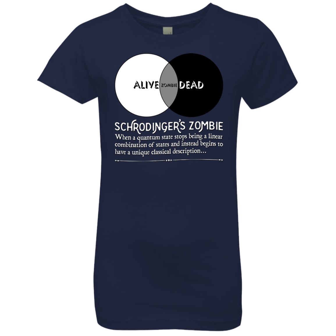 T-Shirts Midnight Navy / YXS Schrödinger's Zombie Girls Premium T-Shirt