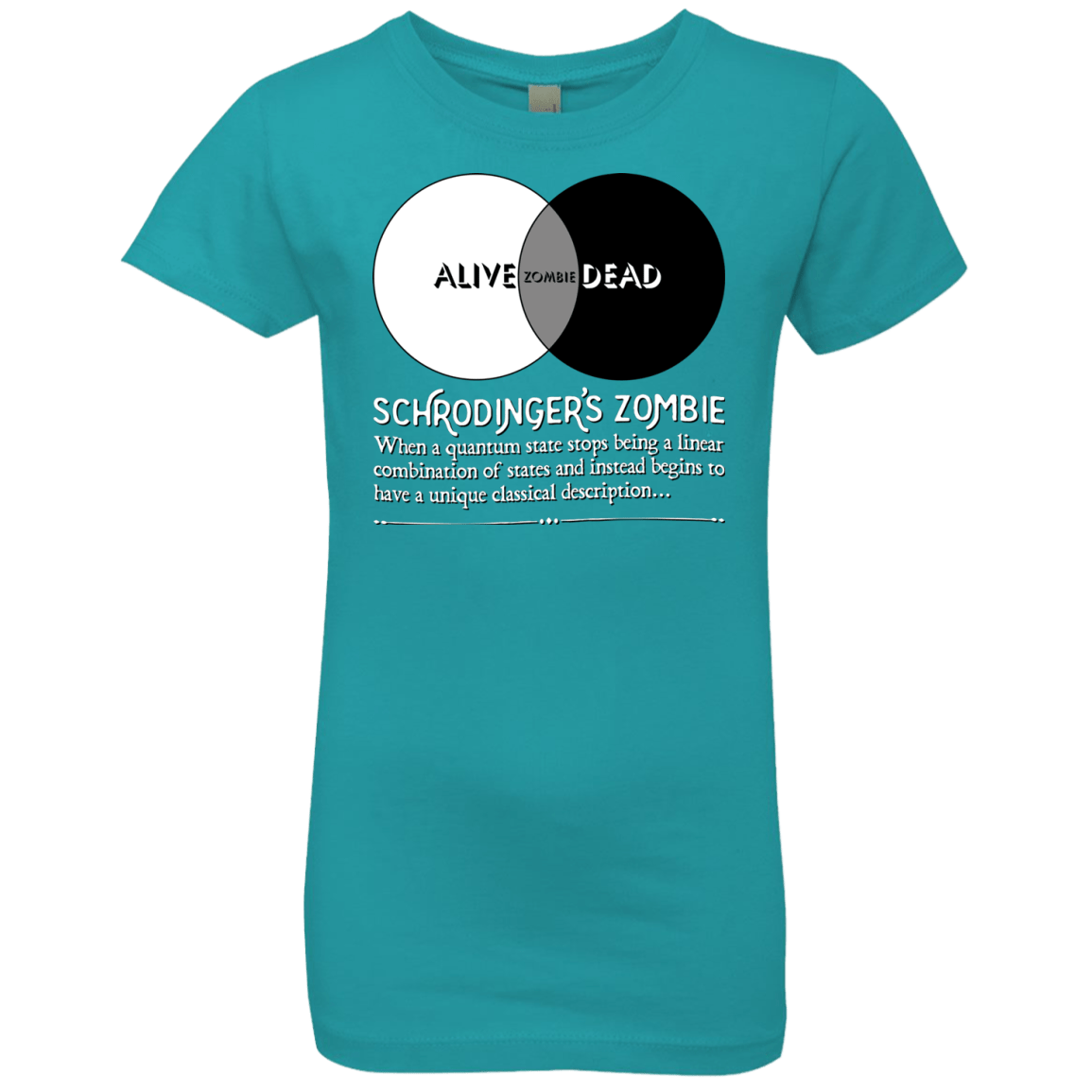 T-Shirts Tahiti Blue / YXS Schrödinger's Zombie Girls Premium T-Shirt