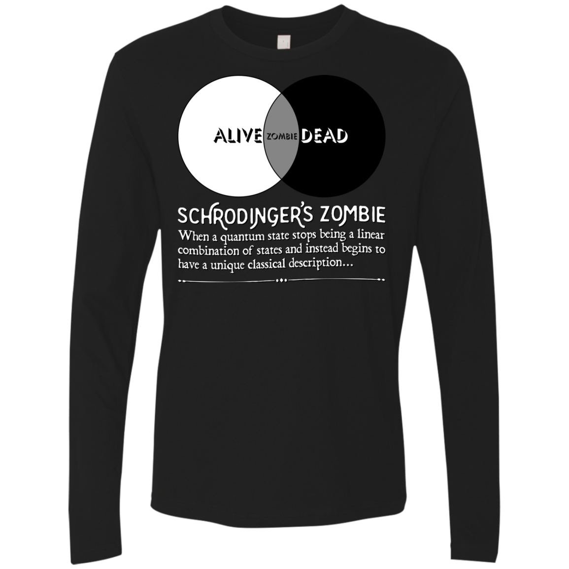 T-Shirts Black / Small Schrödinger's Zombie Men's Premium Long Sleeve