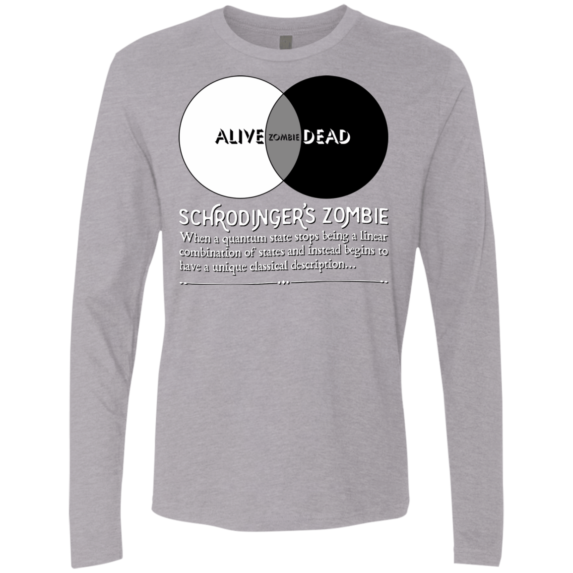 T-Shirts Heather Grey / Small Schrödinger's Zombie Men's Premium Long Sleeve