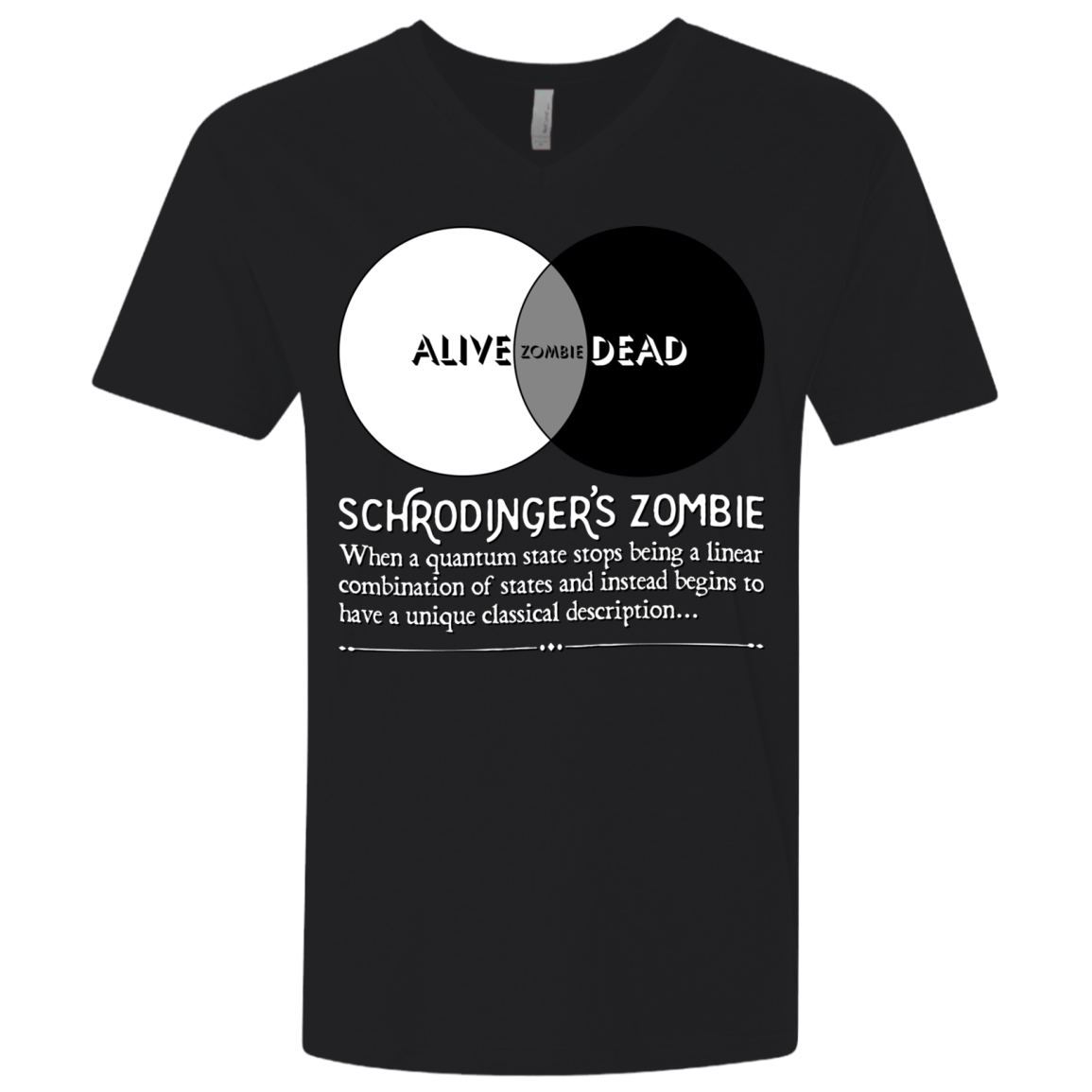 T-Shirts Black / X-Small Schrödinger's Zombie Men's Premium V-Neck