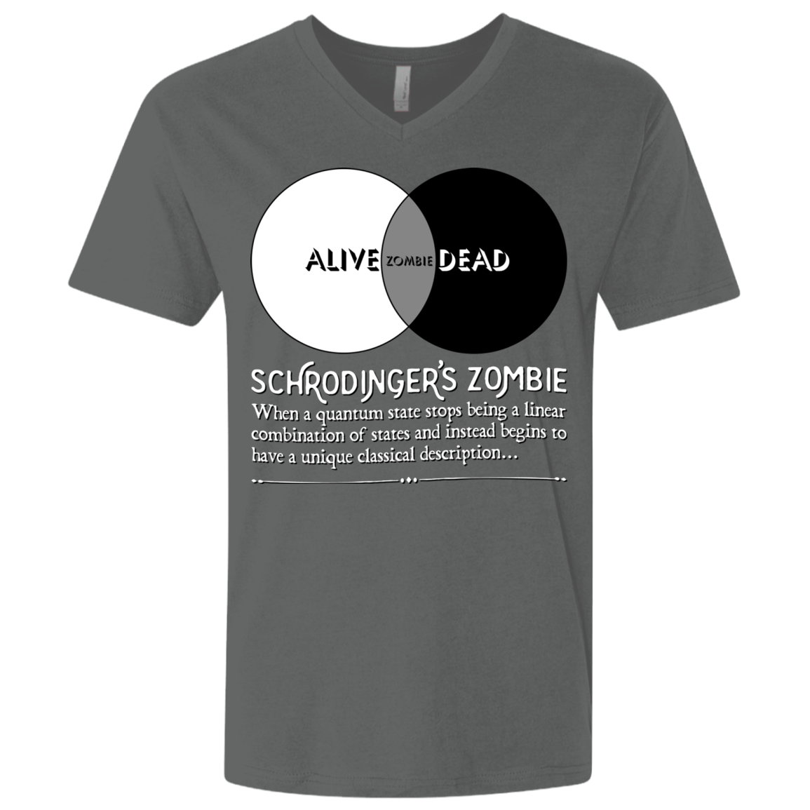 T-Shirts Heavy Metal / X-Small Schrödinger's Zombie Men's Premium V-Neck