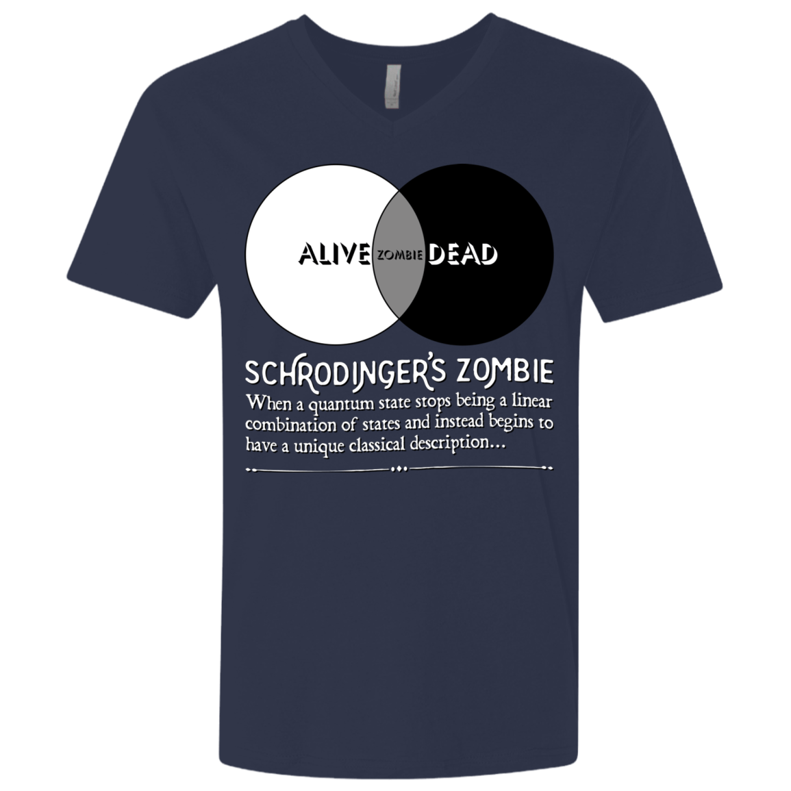 T-Shirts Midnight Navy / X-Small Schrödinger's Zombie Men's Premium V-Neck