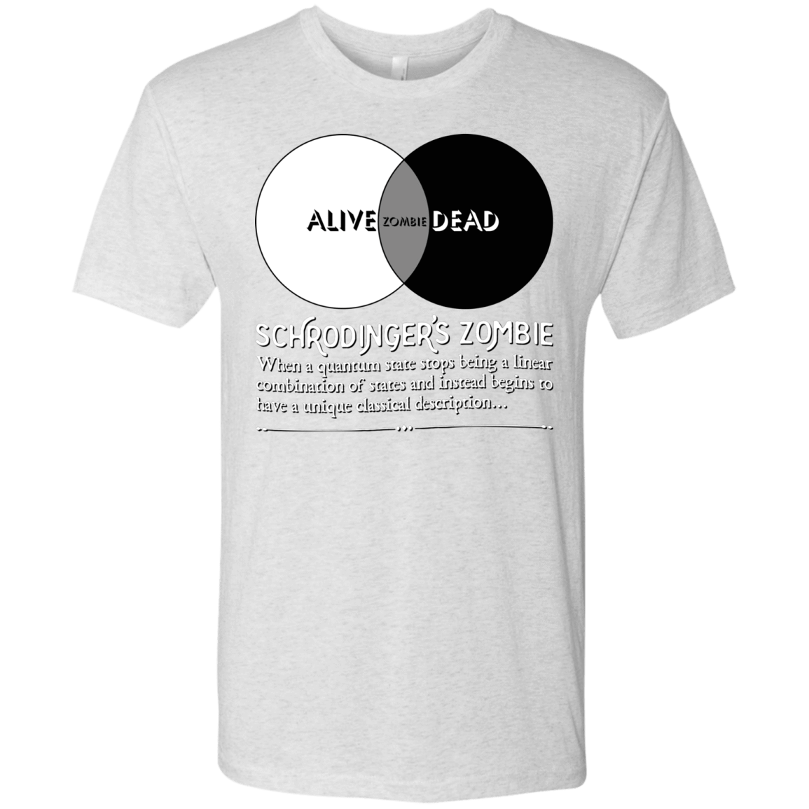 T-Shirts Heather White / Small Schrödinger's Zombie Men's Triblend T-Shirt