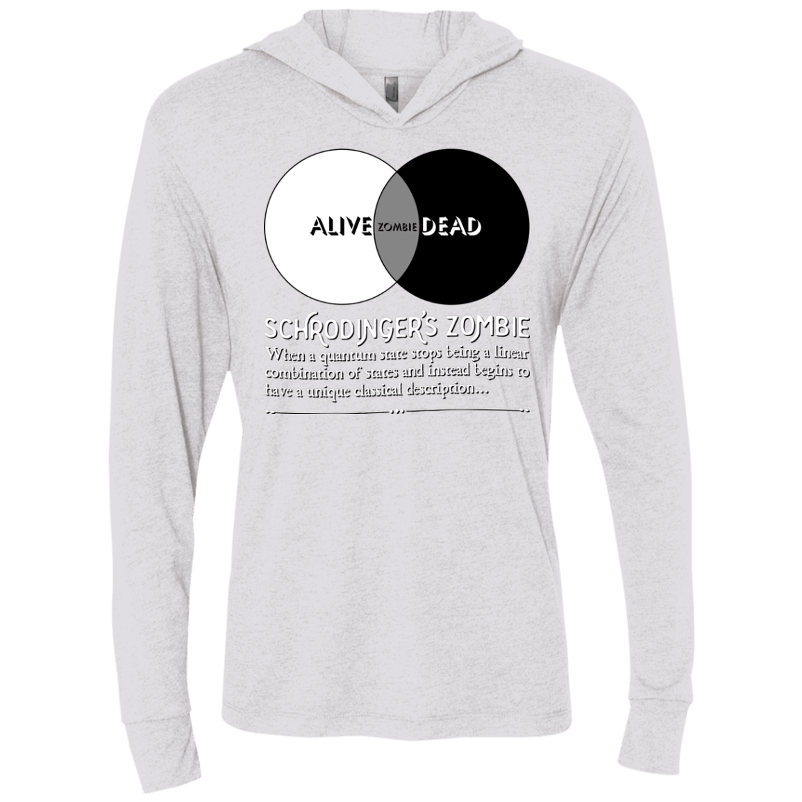 T-Shirts Heather White / X-Small Schrödinger's Zombie Triblend Long Sleeve Hoodie Tee