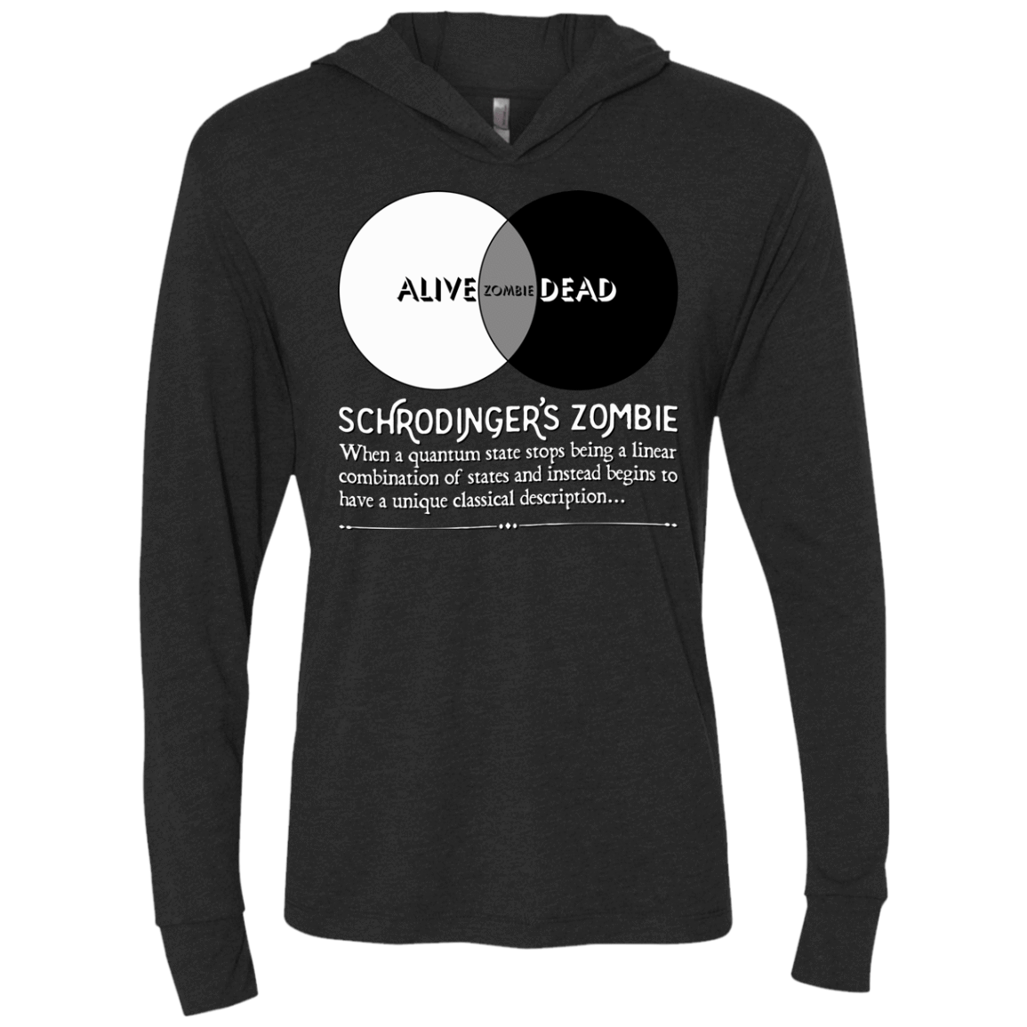 T-Shirts Vintage Black / X-Small Schrödinger's Zombie Triblend Long Sleeve Hoodie Tee