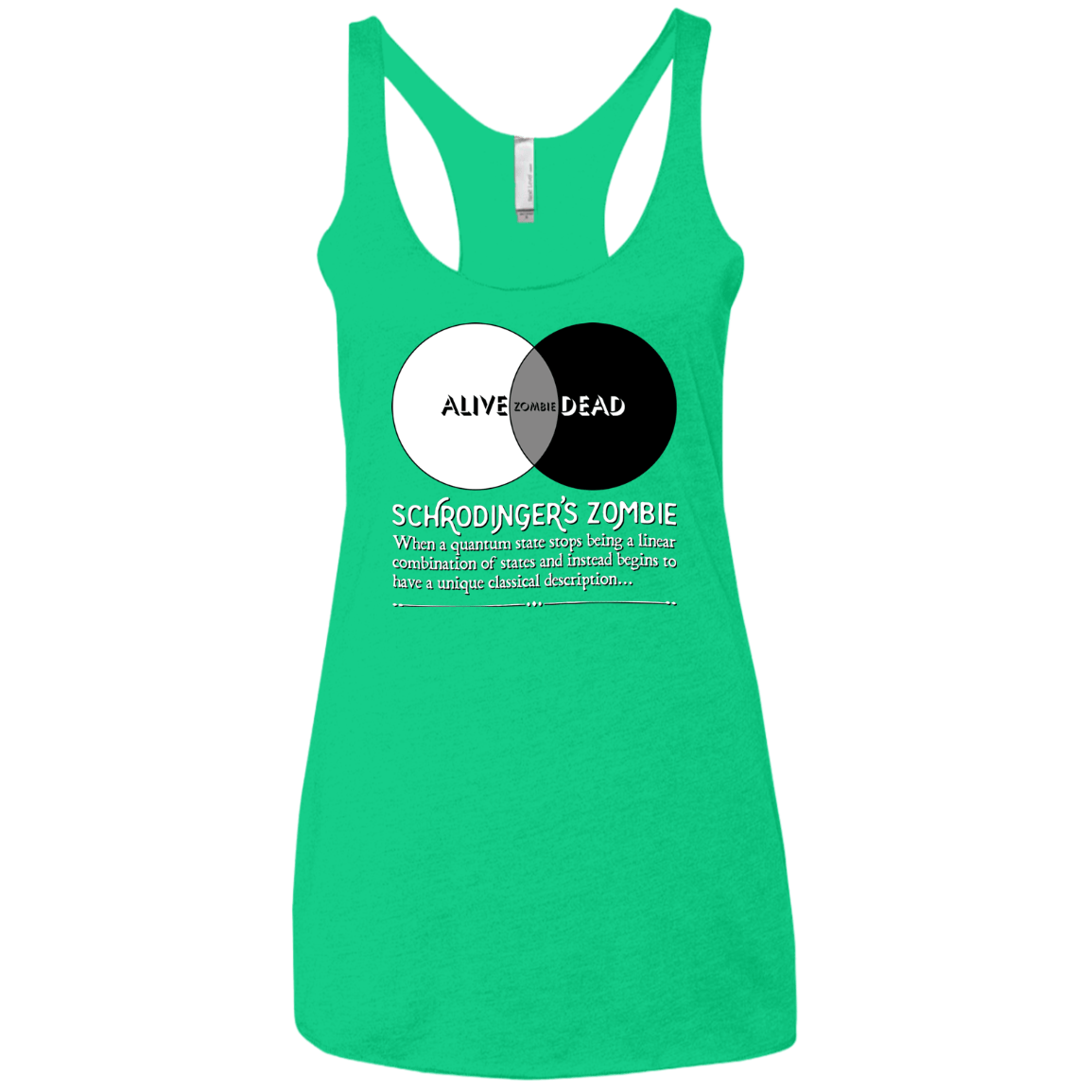 T-Shirts Envy / X-Small Schrödinger's Zombie Women's Triblend Racerback Tank