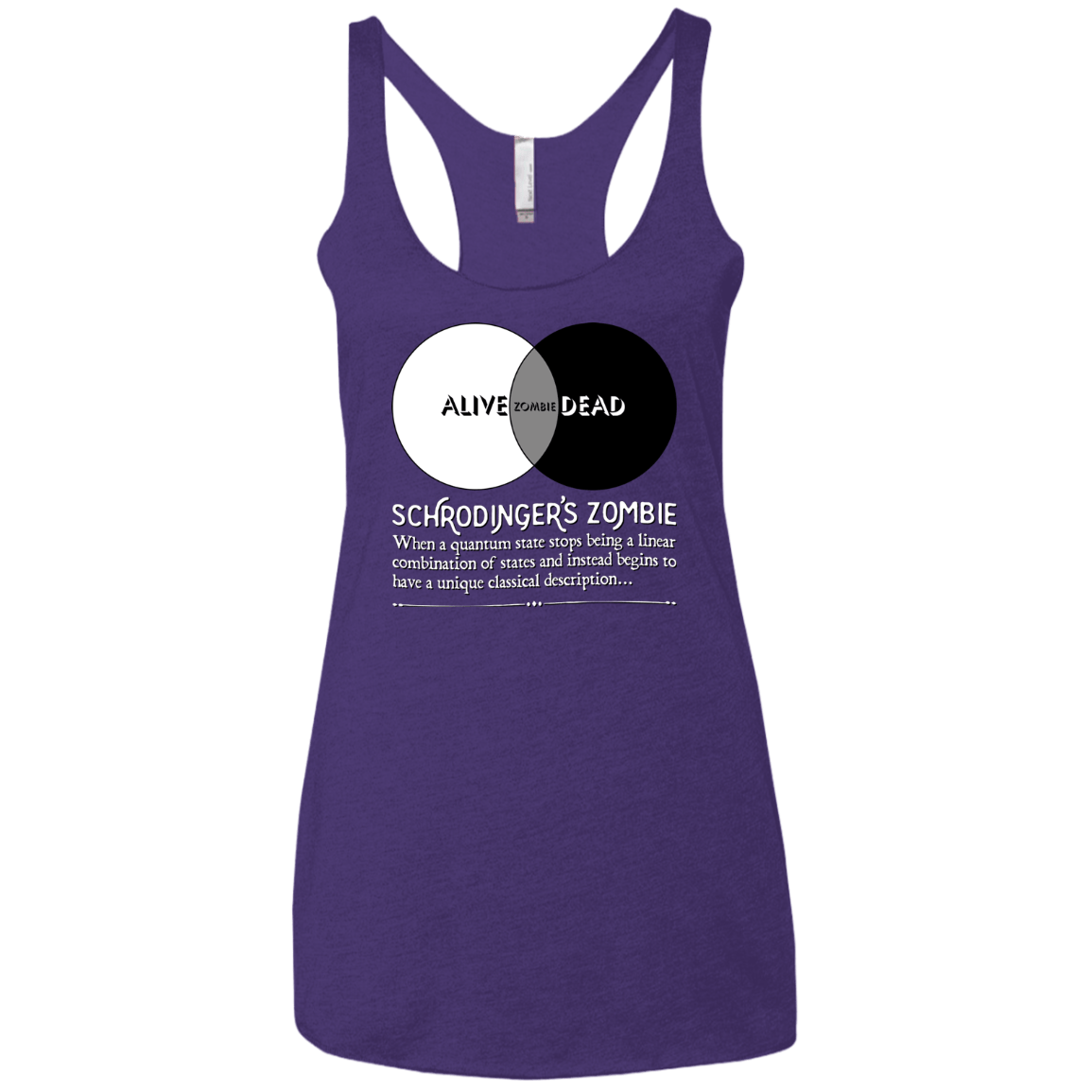 T-Shirts Purple / X-Small Schrödinger's Zombie Women's Triblend Racerback Tank