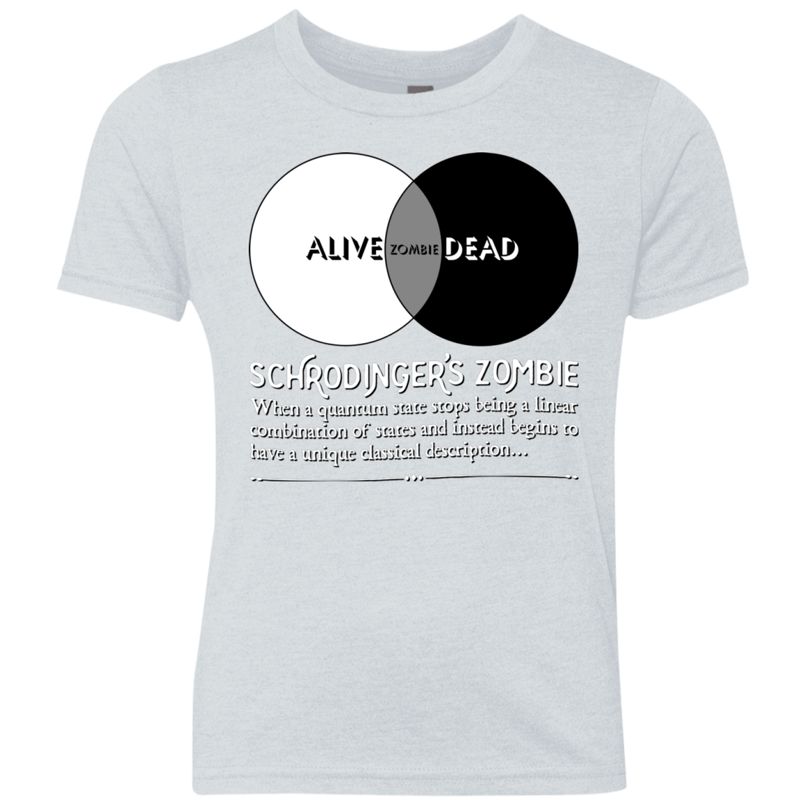 T-Shirts Heather White / YXS Schrödinger's Zombie Youth Triblend T-Shirt