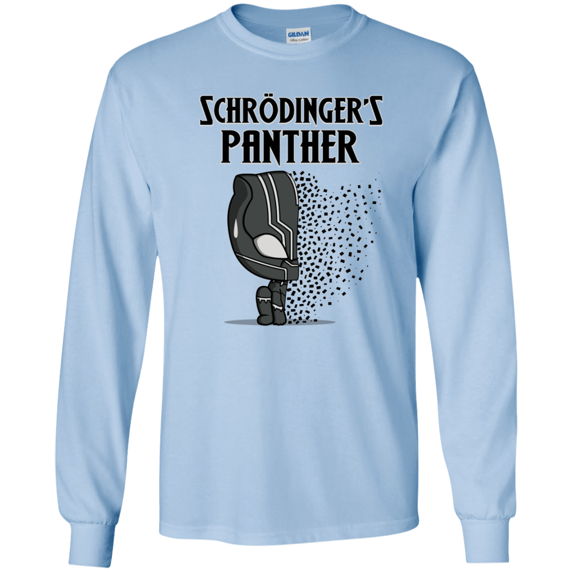 T-Shirts Light Blue / YS Schrodingers Panther Youth Long Sleeve T-Shirt