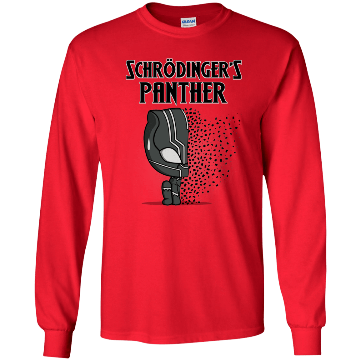 T-Shirts Red / YS Schrodingers Panther Youth Long Sleeve T-Shirt