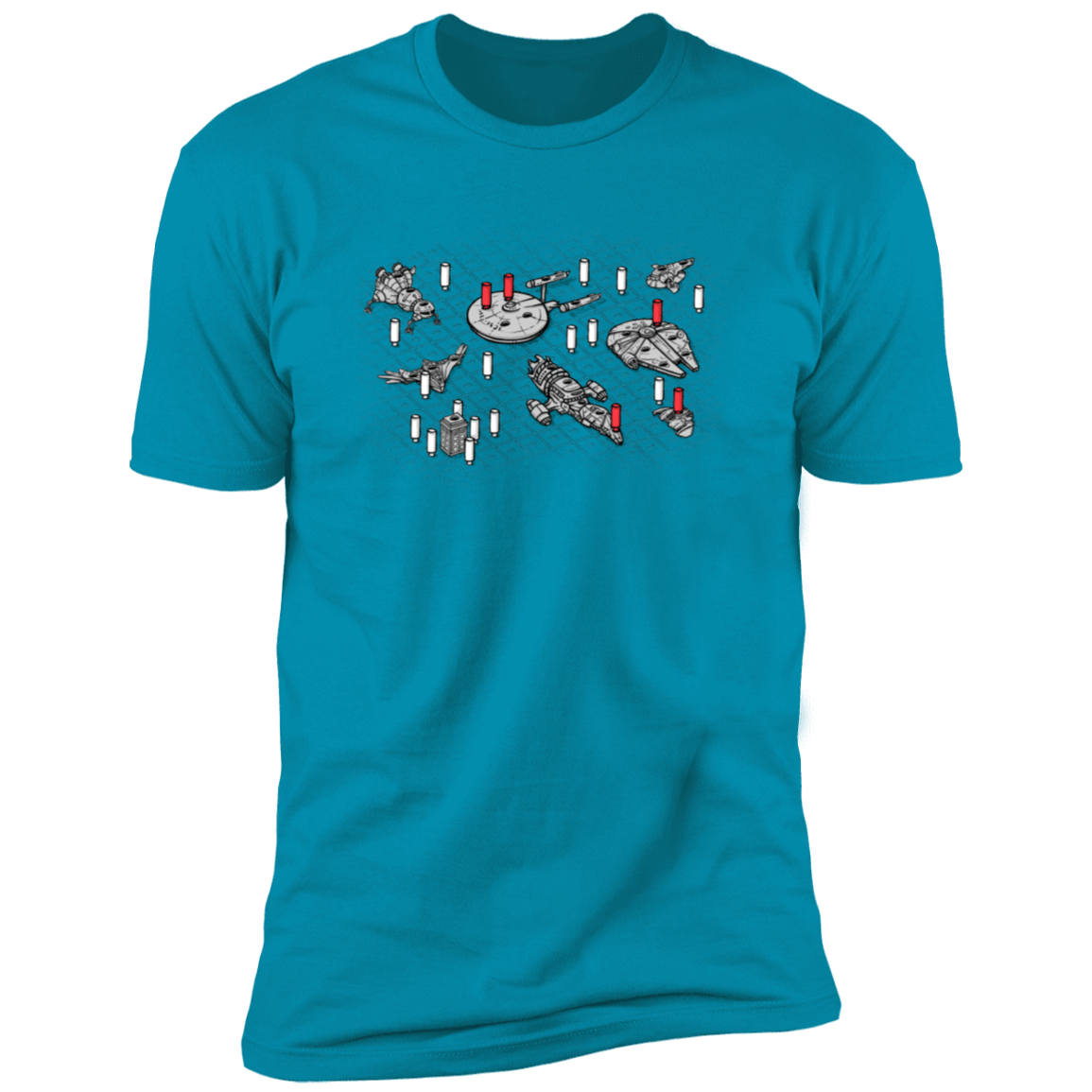 T-Shirts Turquoise / X-Small Sci-Fi Battleship Premium T-Shirt