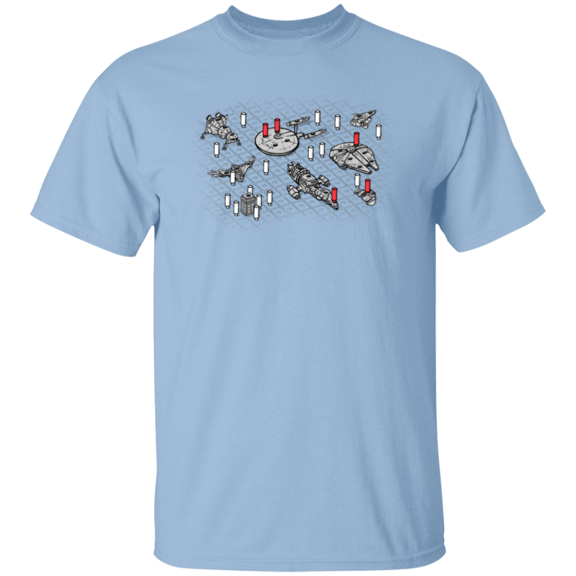 T-Shirts Light Blue / S Sci-Fi Battleship T-Shirt