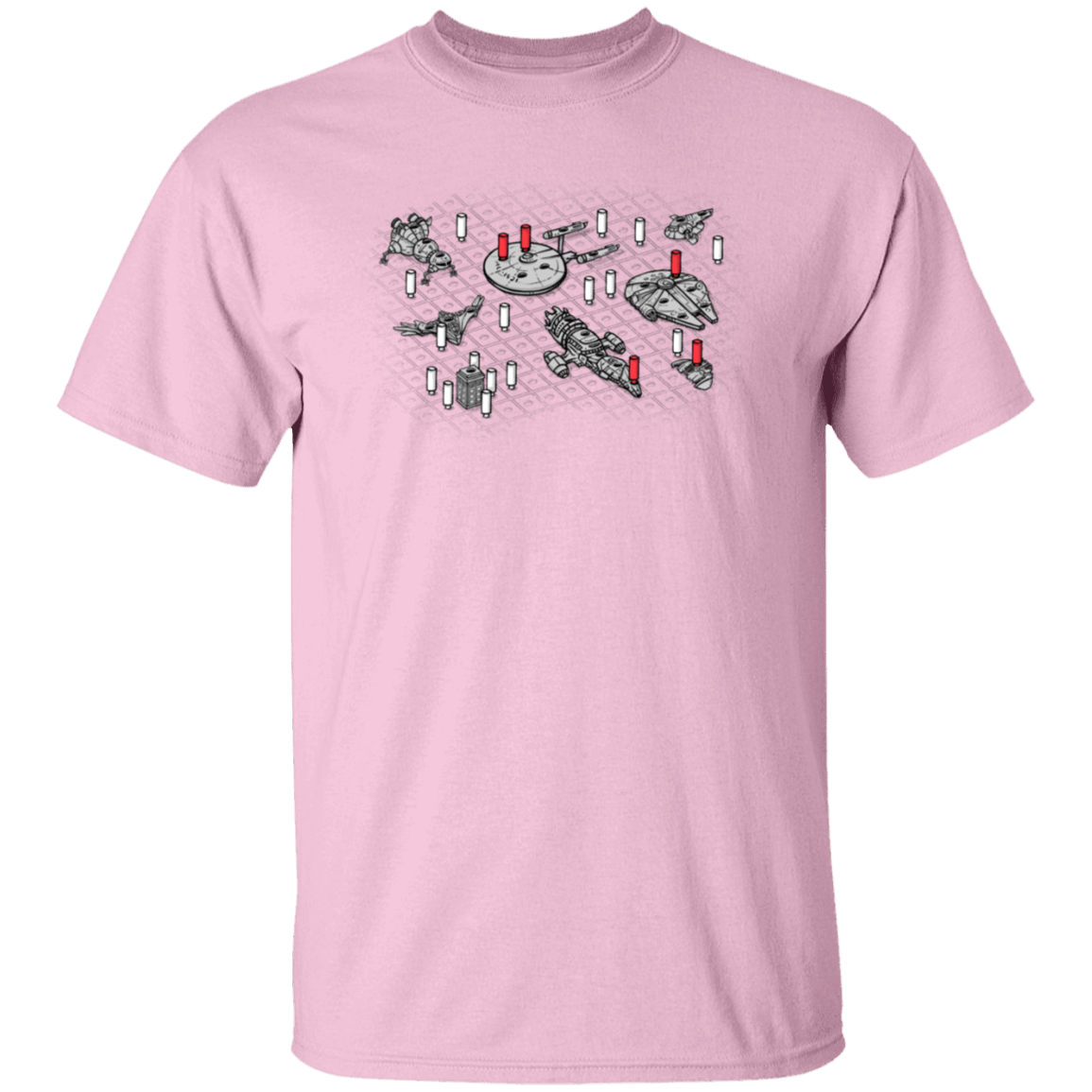 T-Shirts Light Pink / S Sci-Fi Battleship T-Shirt