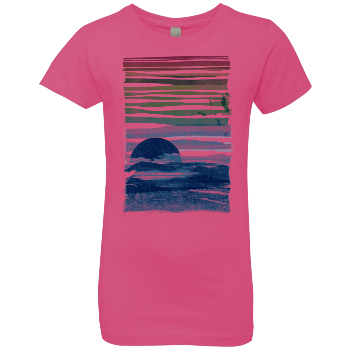 T-Shirts Hot Pink / YXS Sea Landscape Girls Premium T-Shirt