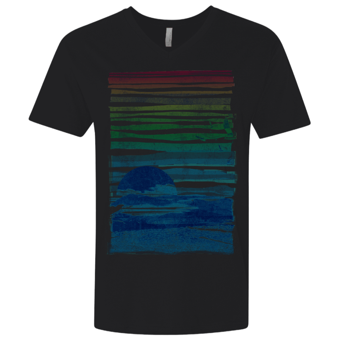 T-Shirts Black / X-Small Sea Landscape Men's Premium V-Neck