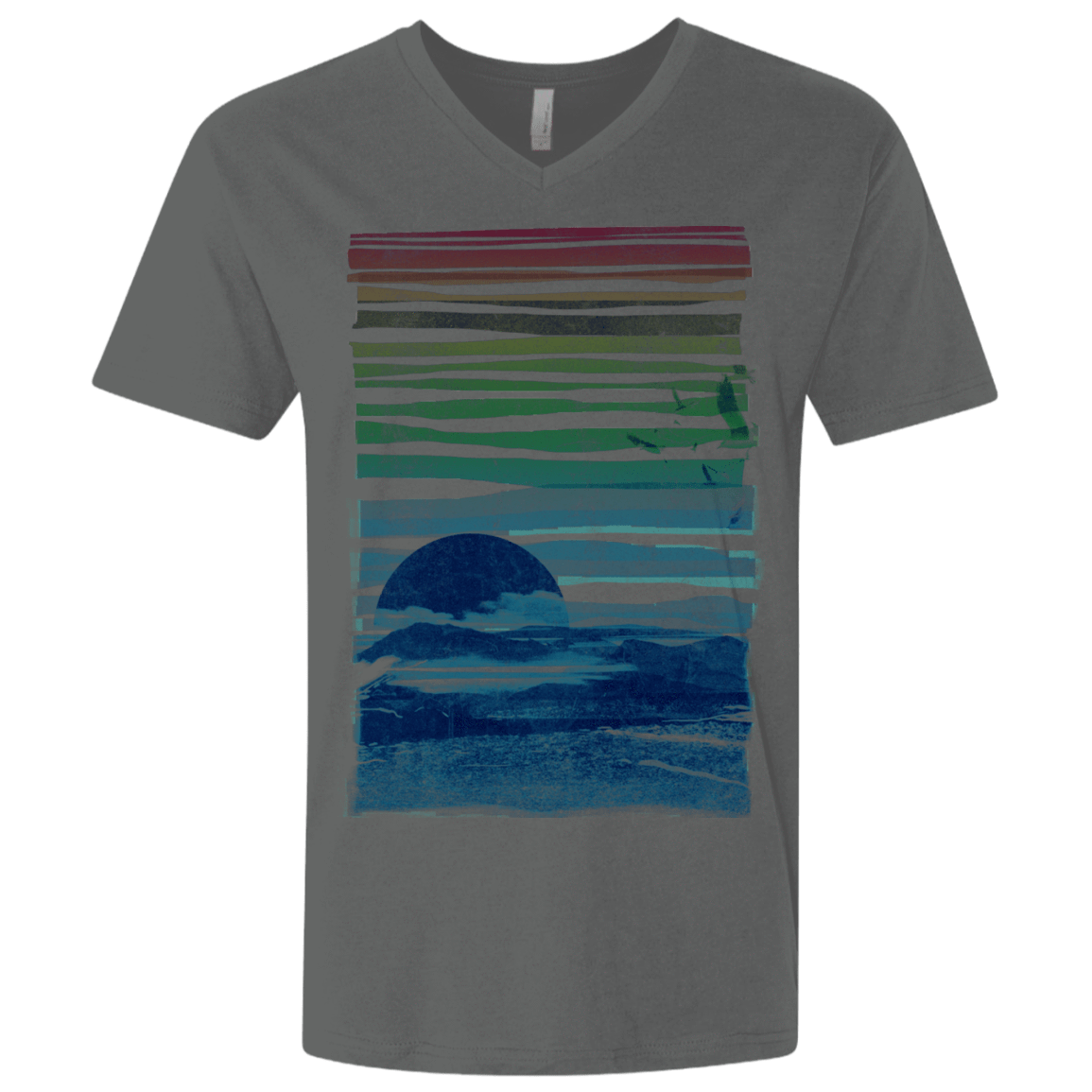 T-Shirts Heavy Metal / X-Small Sea Landscape Men's Premium V-Neck