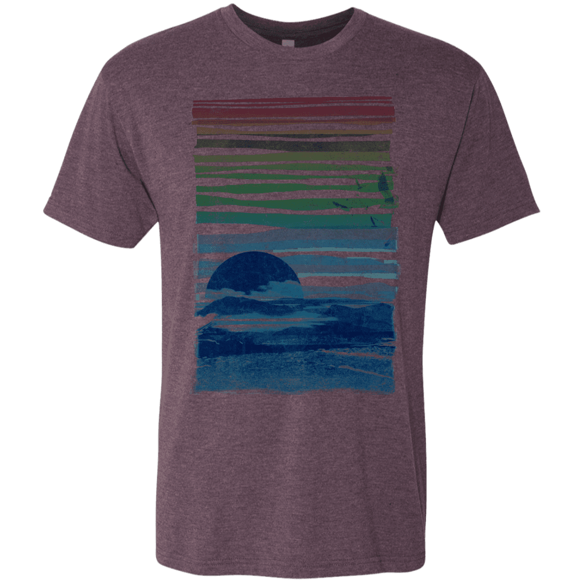 T-Shirts Vintage Purple / S Sea Landscape Men's Triblend T-Shirt