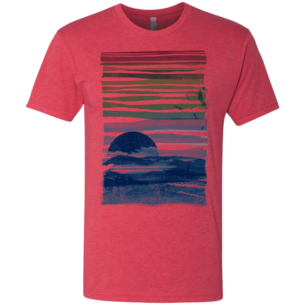 T-Shirts Vintage Red / S Sea Landscape Men's Triblend T-Shirt