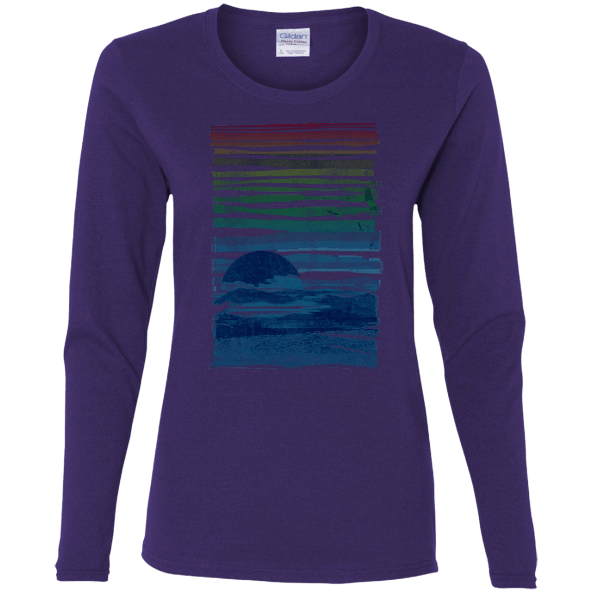 T-Shirts Purple / S Sea Landscape Women's Long Sleeve T-Shirt