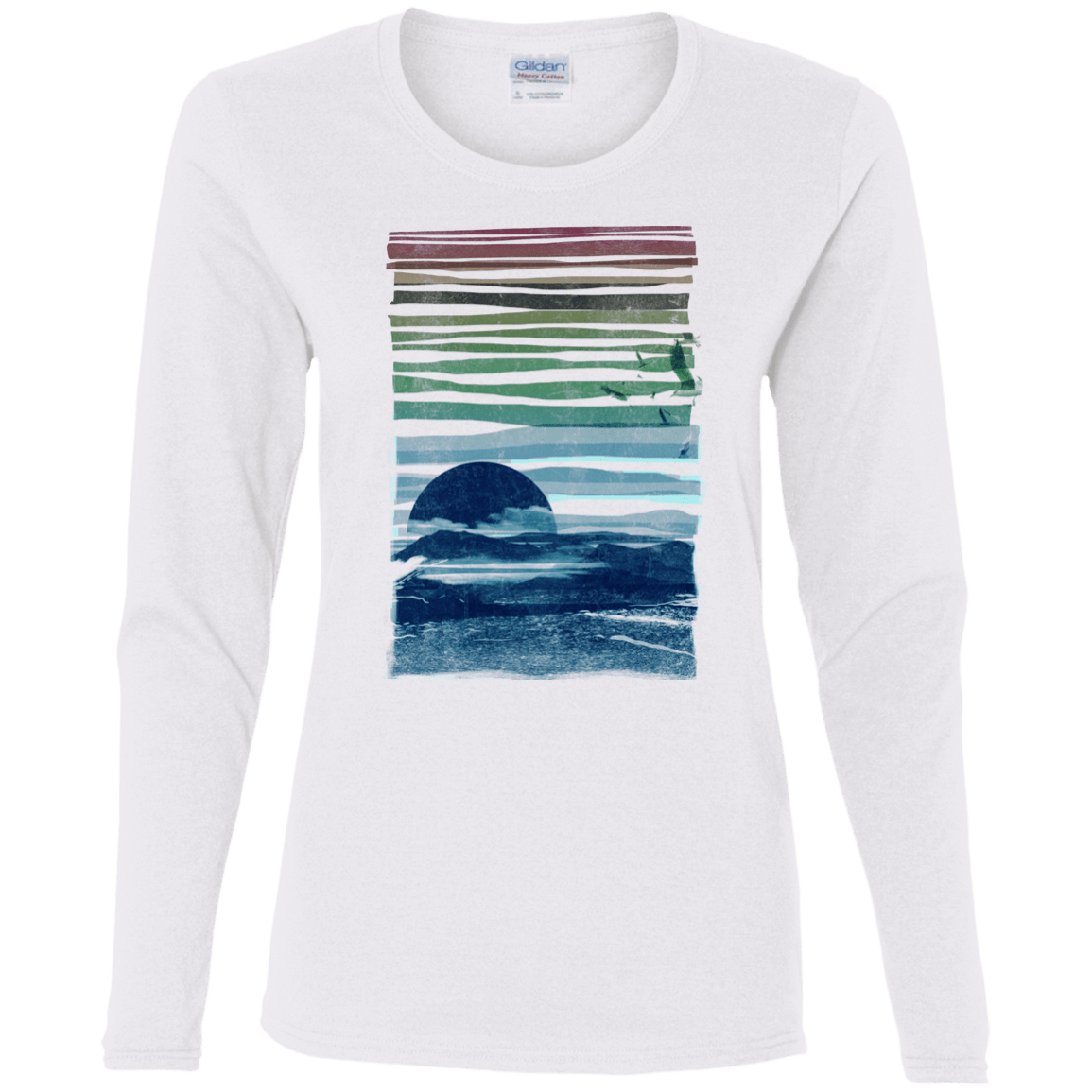 T-Shirts White / S Sea Landscape Women's Long Sleeve T-Shirt