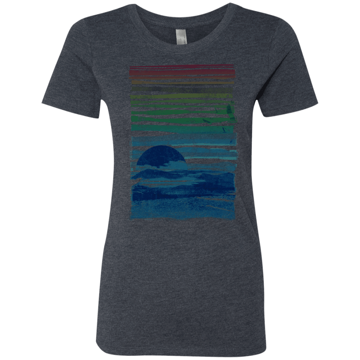 T-Shirts Vintage Navy / S Sea Landscape Women's Triblend T-Shirt