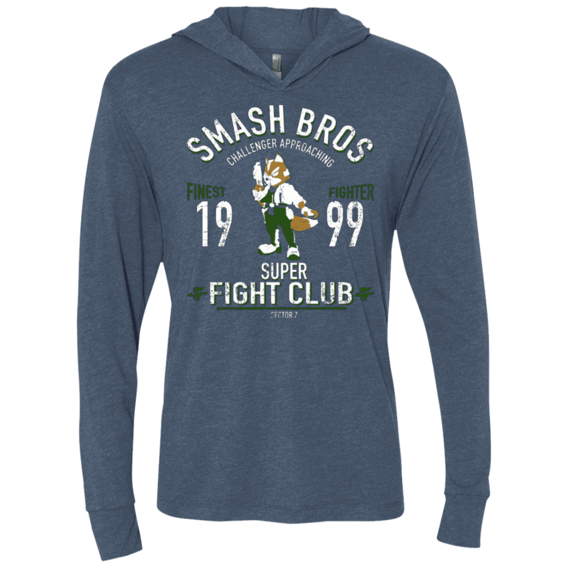 T-Shirts Indigo / X-Small Sector Z Fighter Triblend Long Sleeve Hoodie Tee