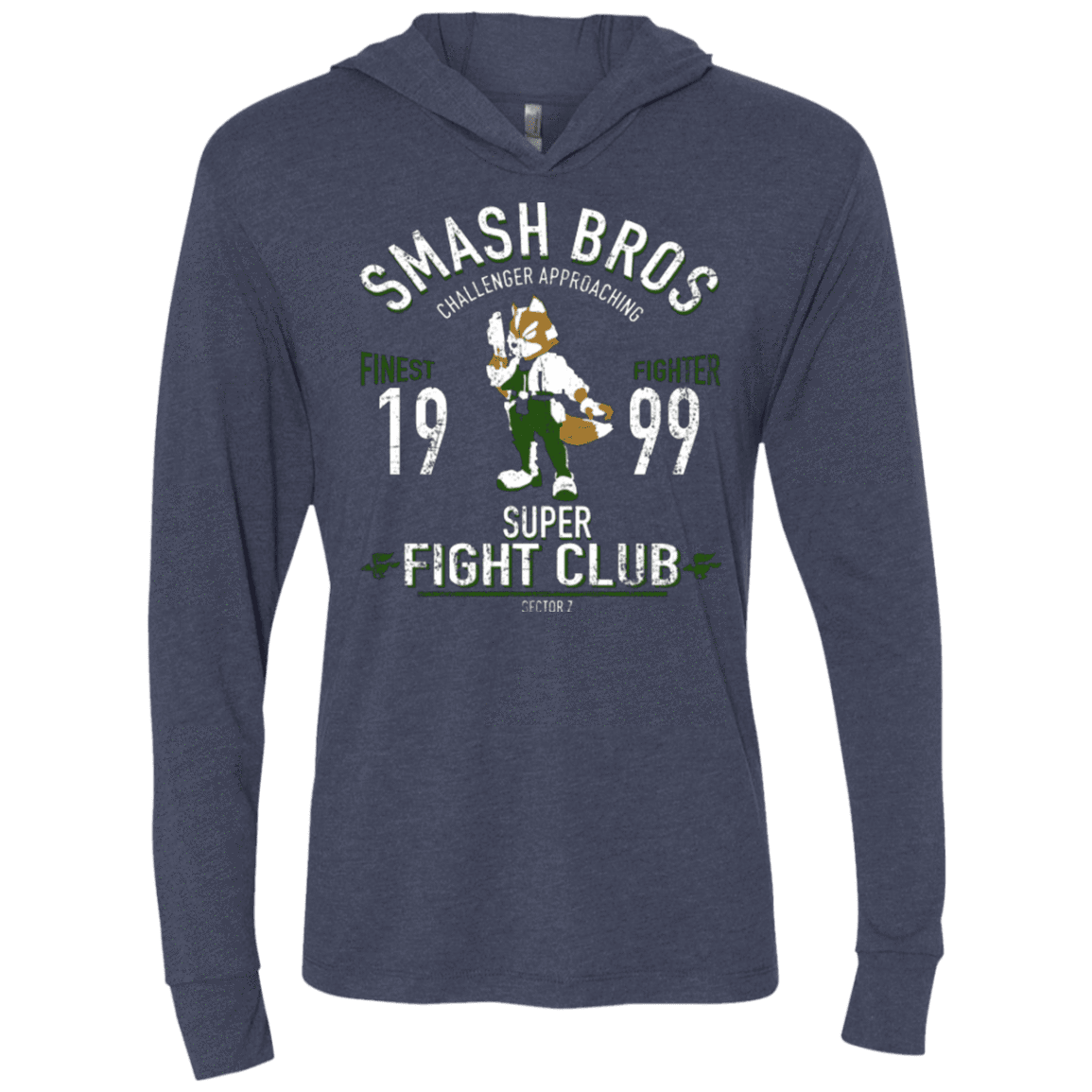 T-Shirts Vintage Navy / X-Small Sector Z Fighter Triblend Long Sleeve Hoodie Tee