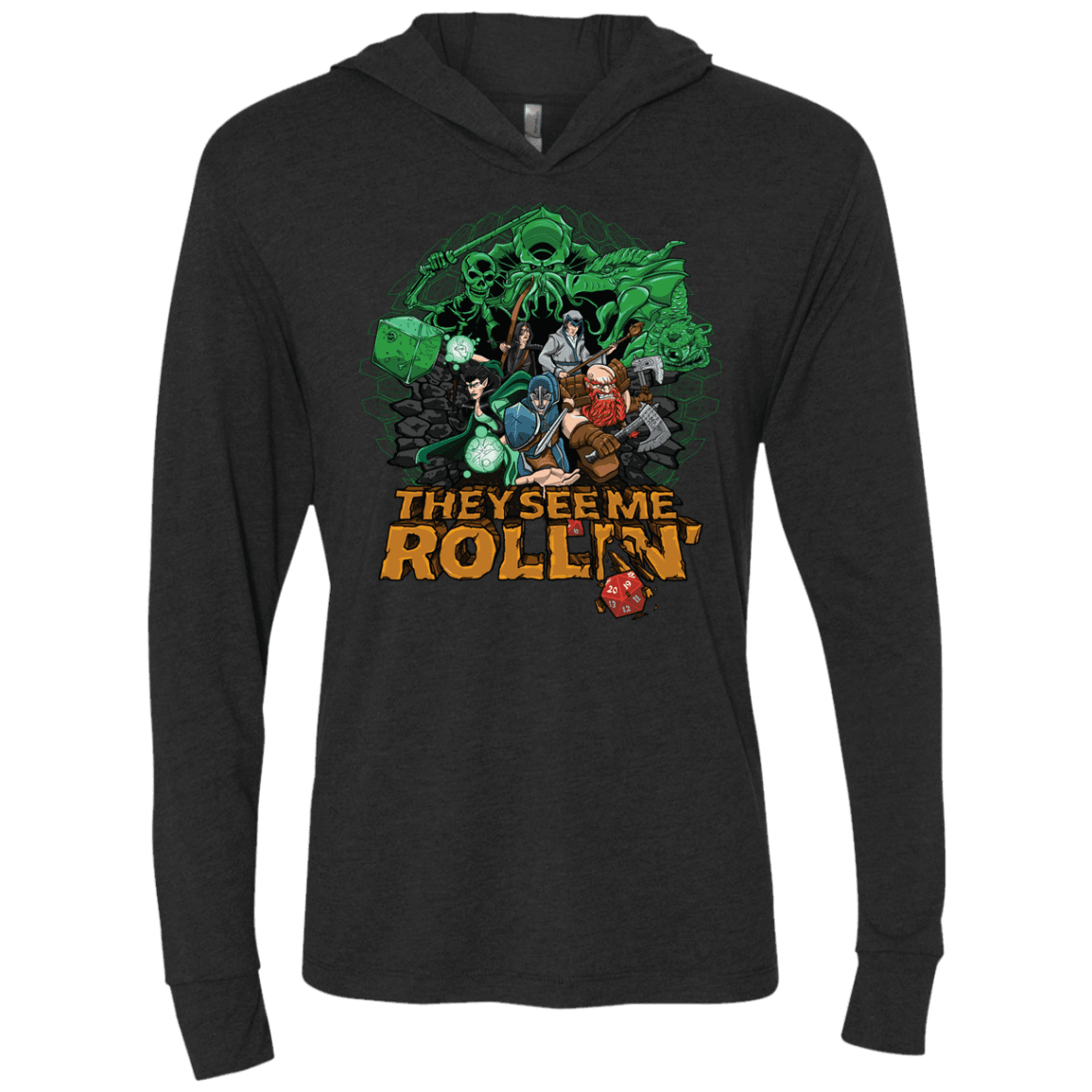 T-Shirts Vintage Black / X-Small See me rolling Triblend Long Sleeve Hoodie Tee