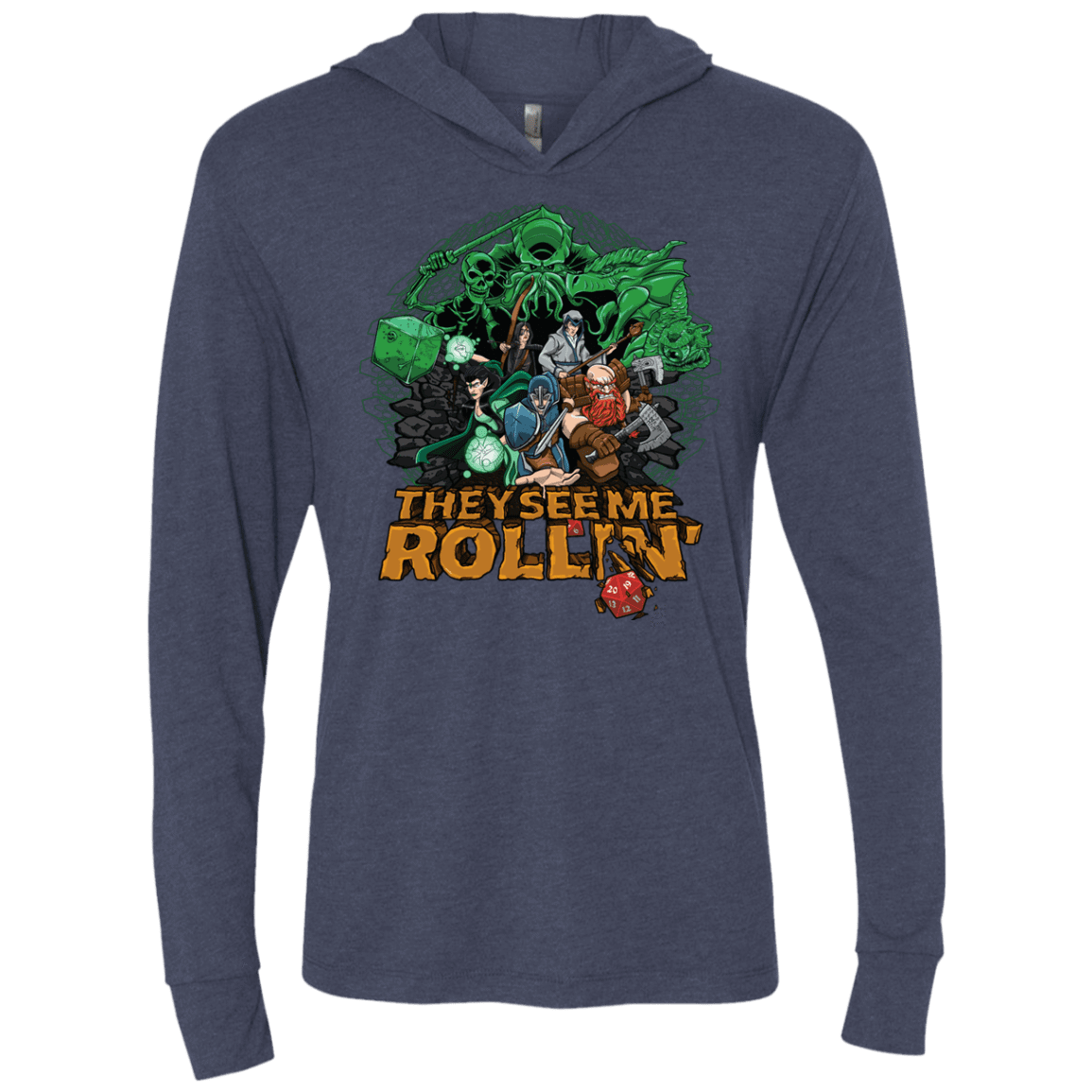 T-Shirts Vintage Navy / X-Small See me rolling Triblend Long Sleeve Hoodie Tee