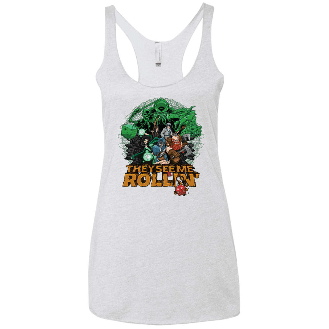 T-Shirts Heather White / X-Small See me rolling Women's Triblend Racerback Tank