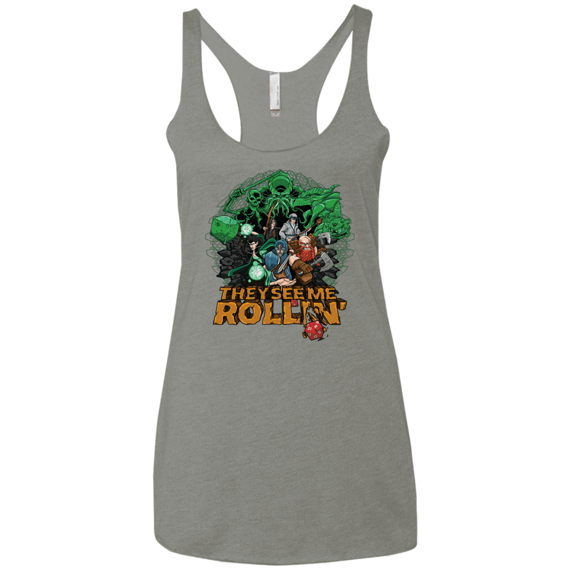 T-Shirts Venetian Grey / X-Small See me rolling Women's Triblend Racerback Tank