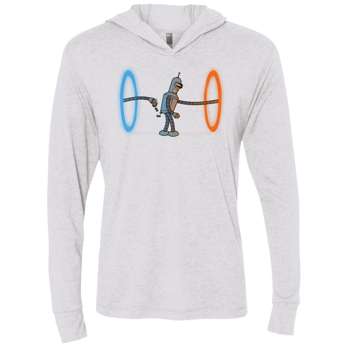 T-Shirts Heather White / X-Small Self Service Triblend Long Sleeve Hoodie Tee