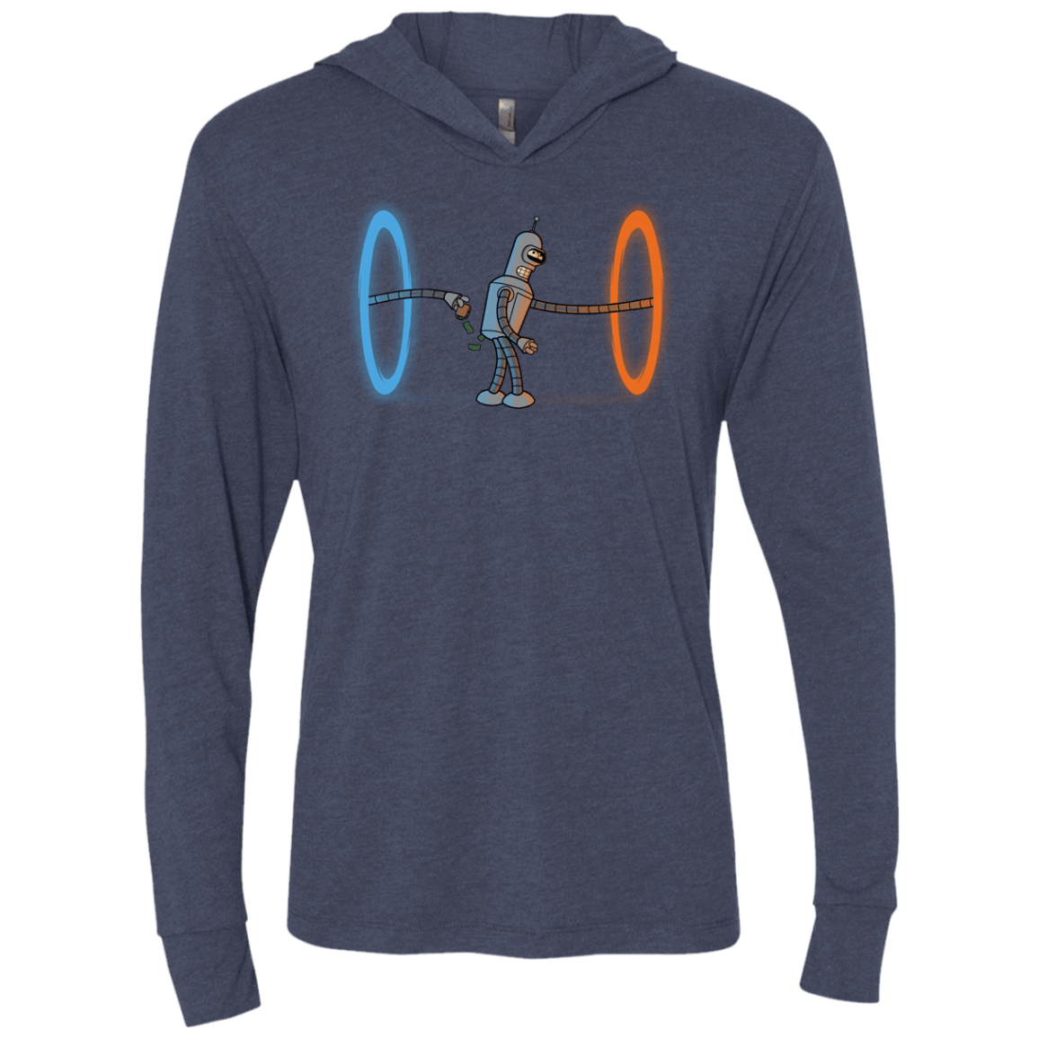 T-Shirts Vintage Navy / X-Small Self Service Triblend Long Sleeve Hoodie Tee