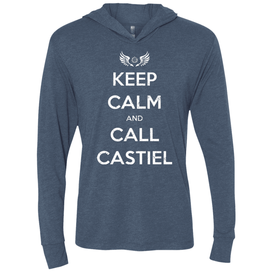 T-Shirts Indigo / X-Small Send Me An Angel Triblend Long Sleeve Hoodie Tee