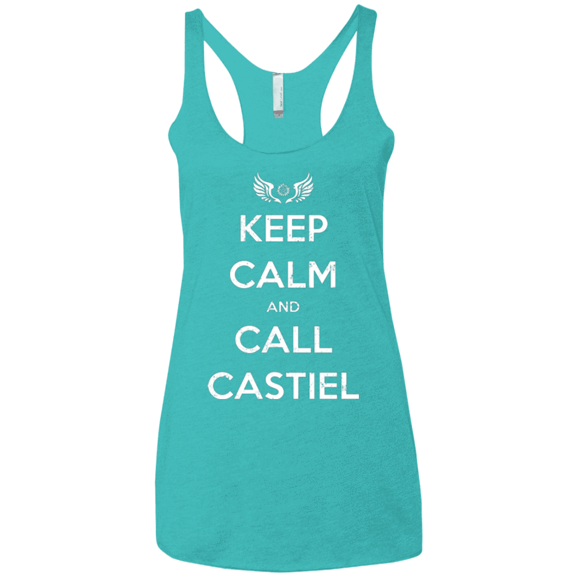 T-Shirts Tahiti Blue / X-Small Send Me An Angel Women's Triblend Racerback Tank