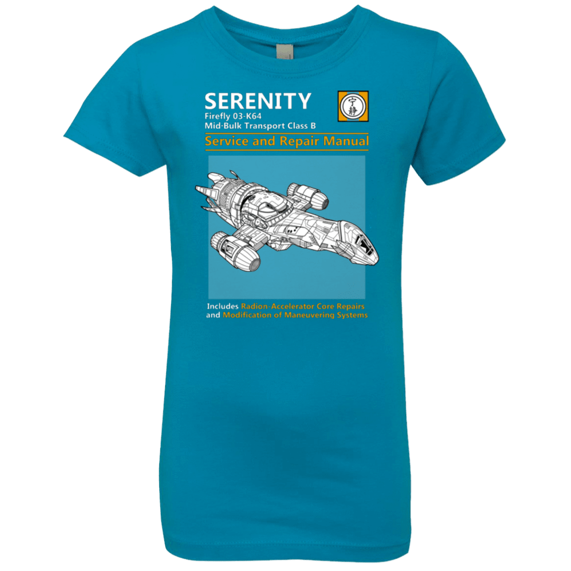 T-Shirts Turquoise / YXS Serenity Service And Repair Manual Girls Premium T-Shirt