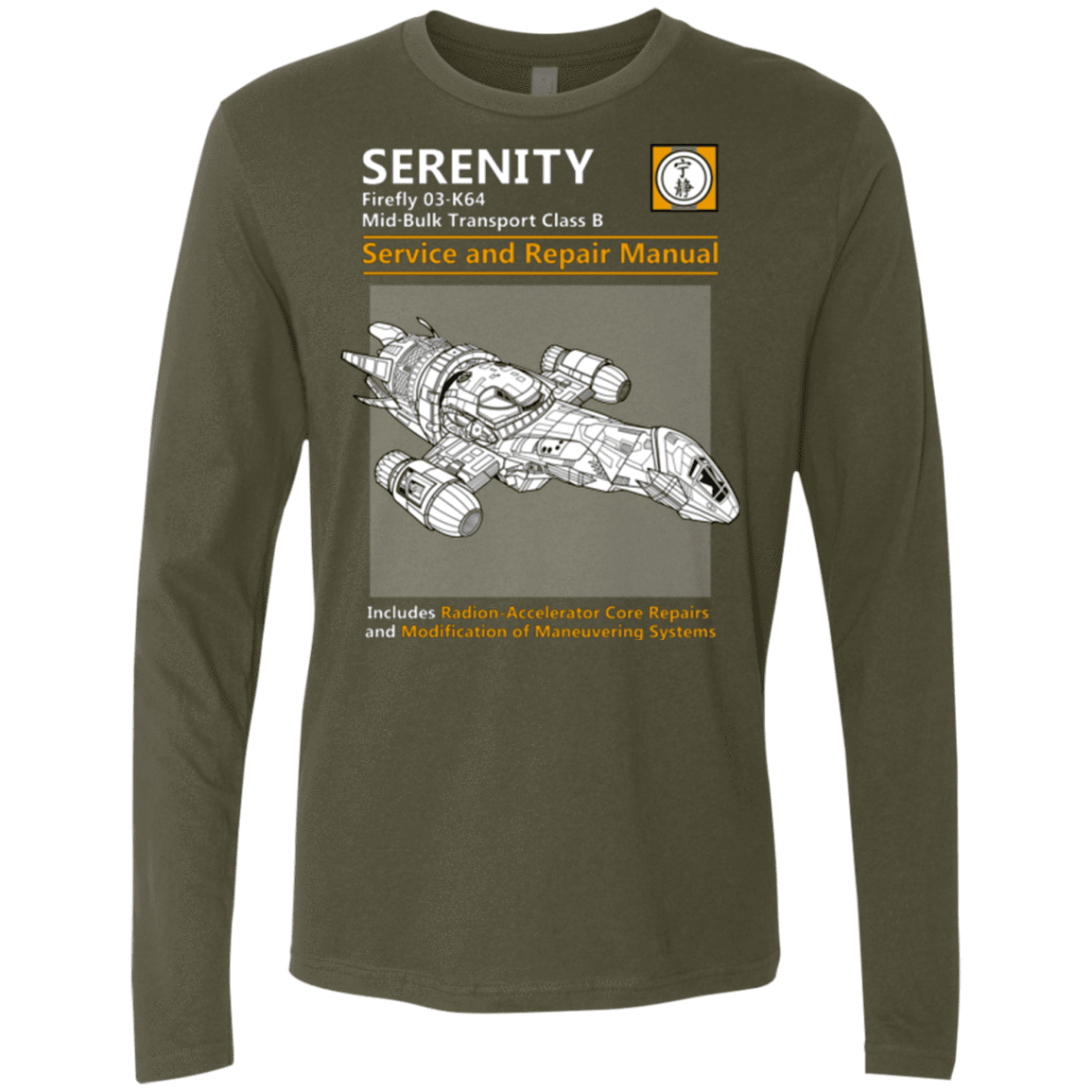 T-Shirts Military Green / Small Serenity Service And Repair Manual Men's Premium Long Sleeve
