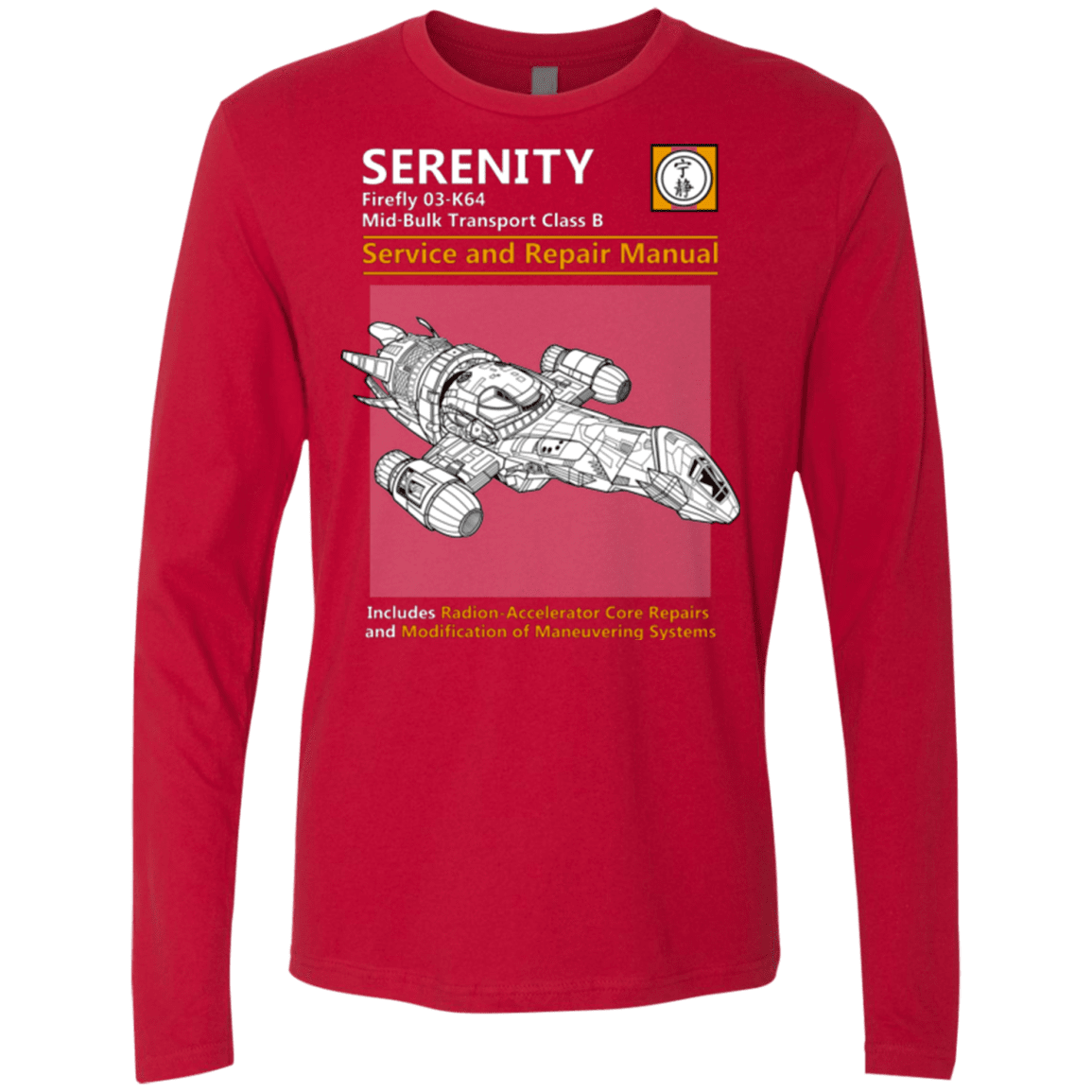 T-Shirts Red / Small Serenity Service And Repair Manual Men's Premium Long Sleeve