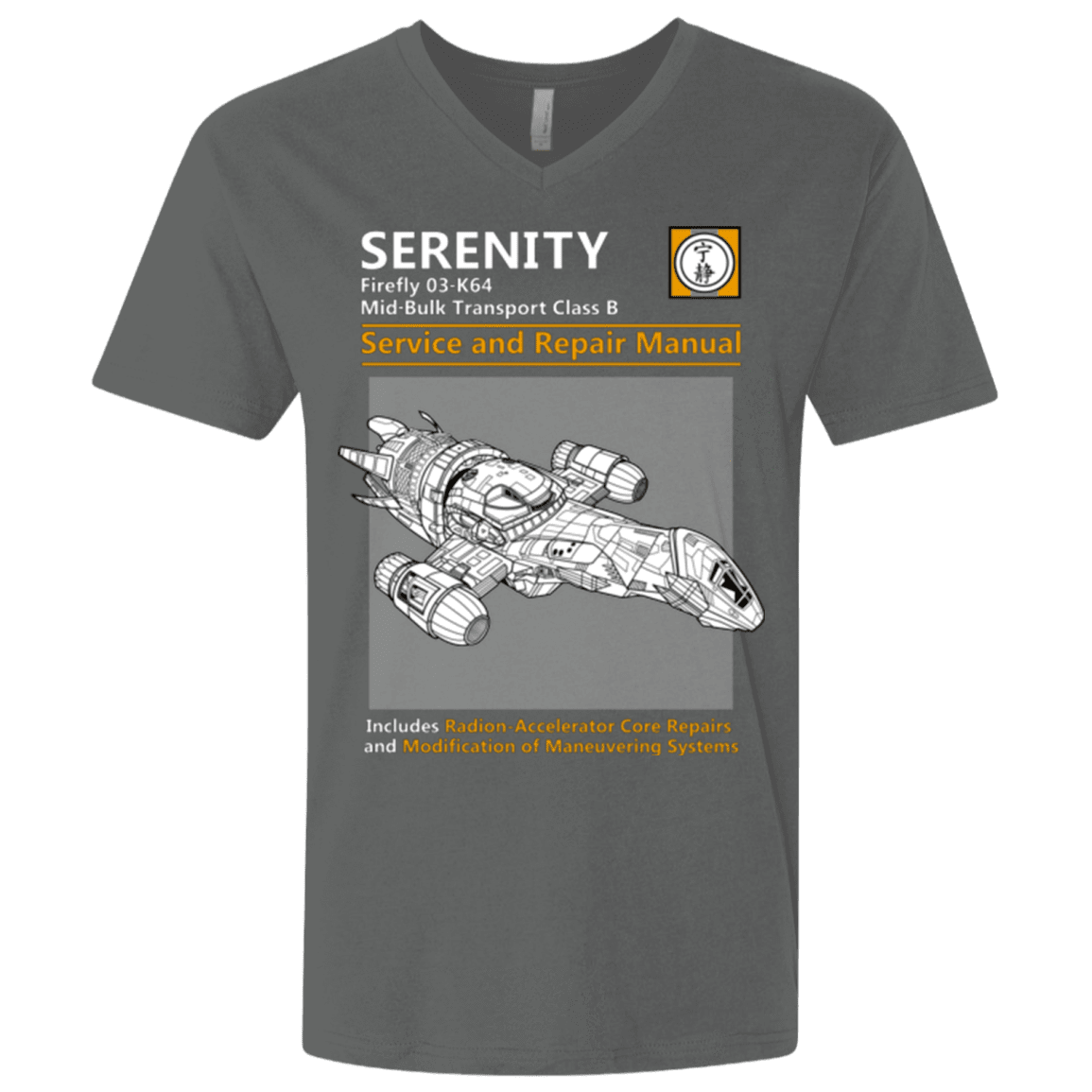 T-Shirts Heavy Metal / X-Small Serenity Service And Repair Manual Men's Premium V-Neck