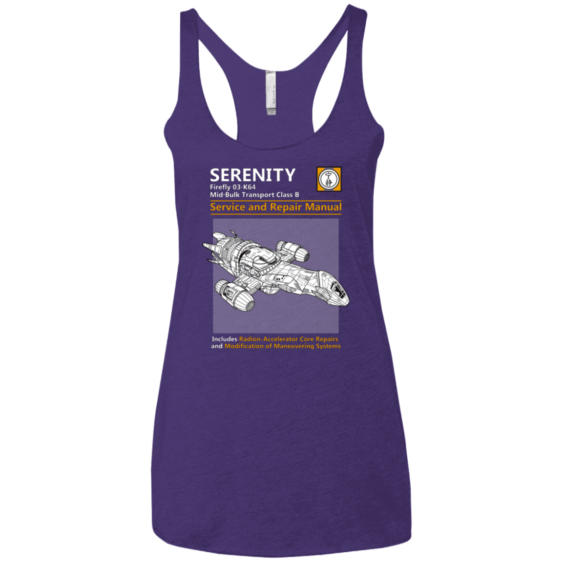 T-Shirts Purple / X-Small Serenity Service And Repair Manual Women's Triblend Racerback Tank
