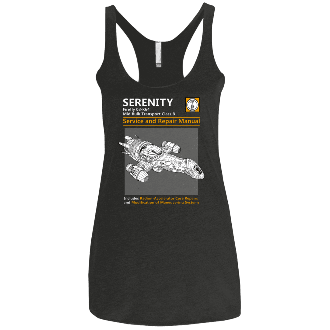 T-Shirts Vintage Black / X-Small Serenity Service And Repair Manual Women's Triblend Racerback Tank