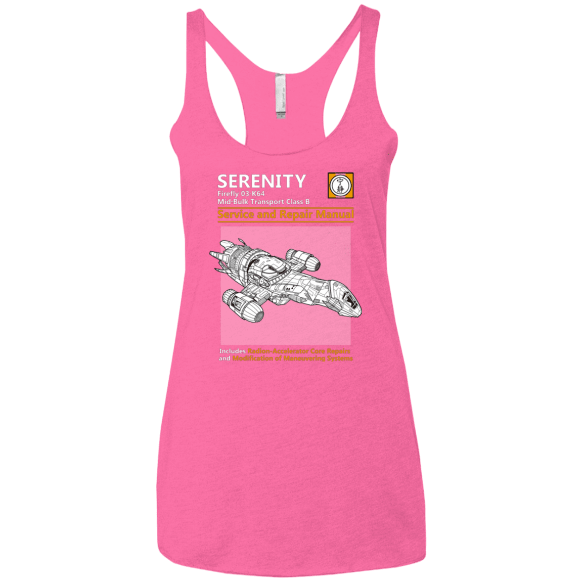 T-Shirts Vintage Pink / X-Small Serenity Service And Repair Manual Women's Triblend Racerback Tank
