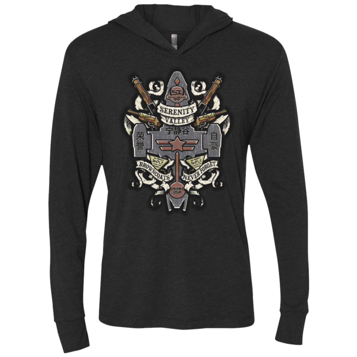 T-Shirts Vintage Black / X-Small Serenity Valley Memorial Triblend Long Sleeve Hoodie Tee