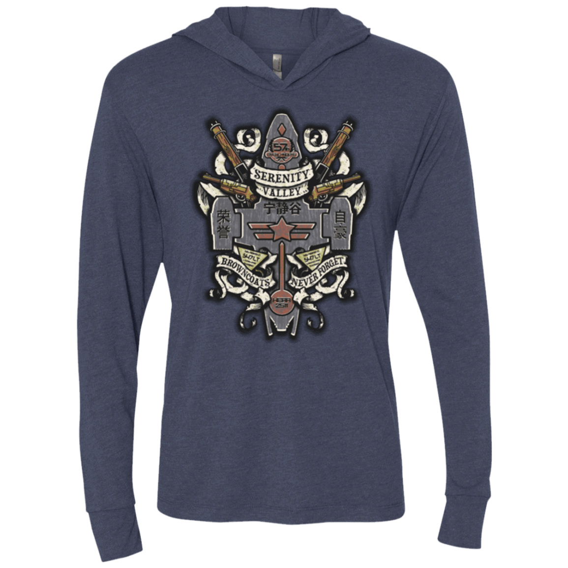 T-Shirts Vintage Navy / X-Small Serenity Valley Memorial Triblend Long Sleeve Hoodie Tee