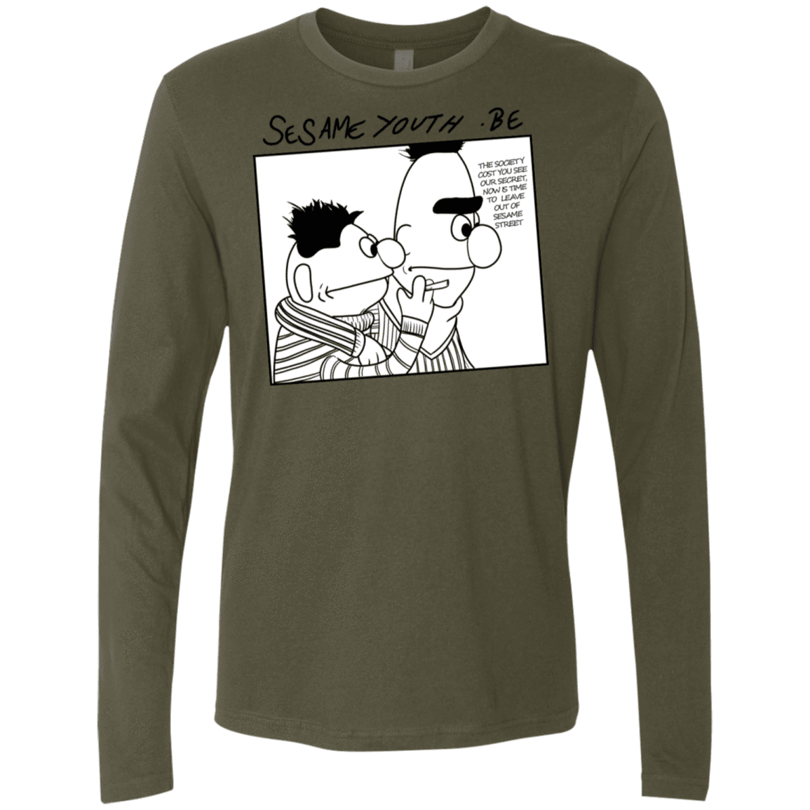 T-Shirts Military Green / S Sesame Youth Men's Premium Long Sleeve