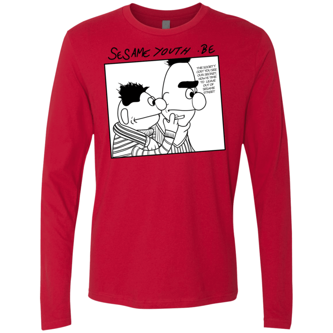 T-Shirts Red / S Sesame Youth Men's Premium Long Sleeve